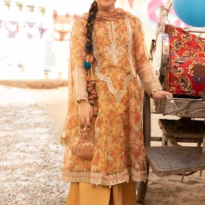 3 PIECE EMBROIDERED ZARI MASOORI ORGANZA SUIT | MKS-EF24-38